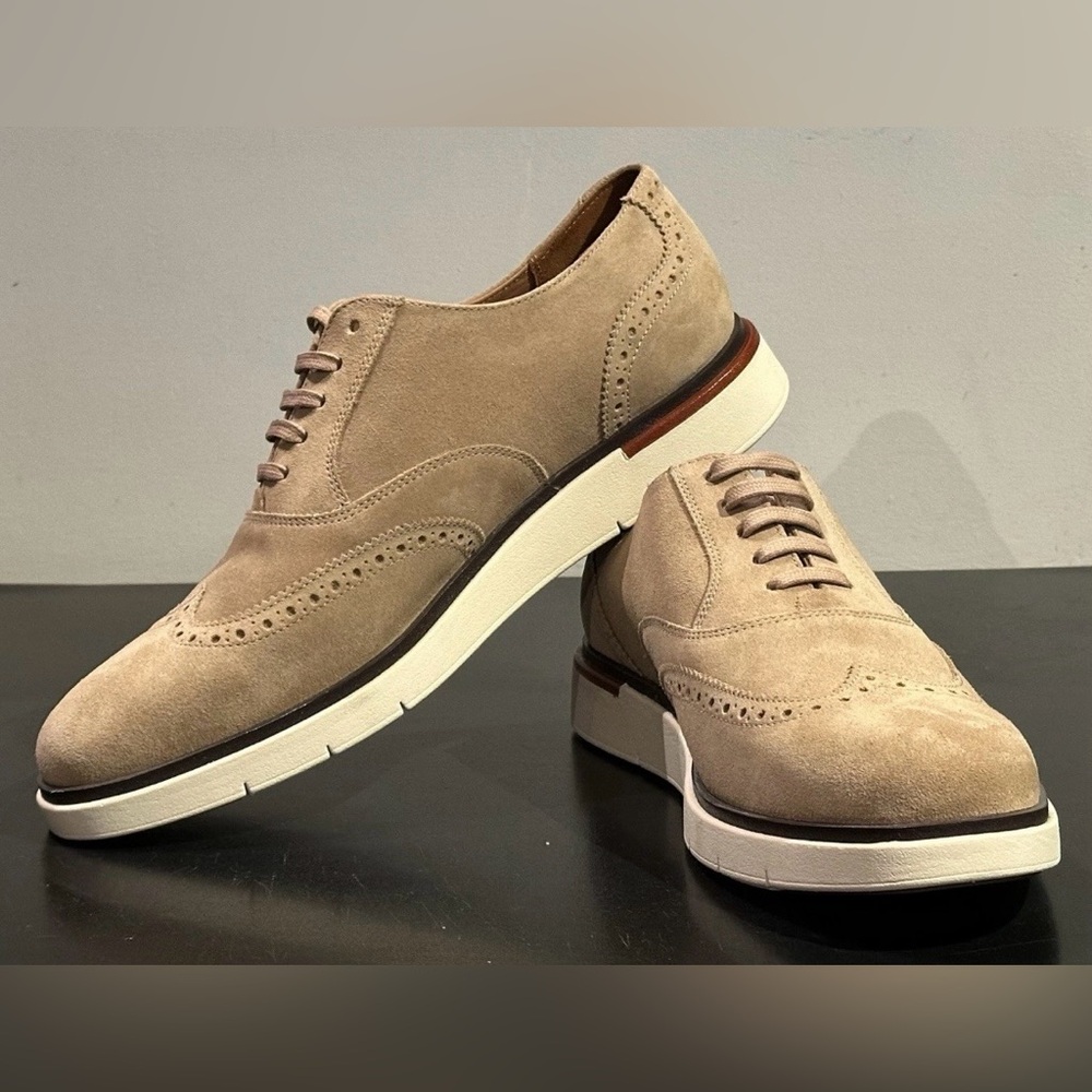 NEW ALLEN EDMONDS SHOES 11 STRAND SNEAKER SNUFF SUEDE LEATHER TAN MENS 11 D